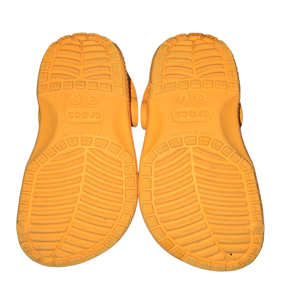 Toddler Orange Crocs with Construction Theme Size 7C - Picture 4 of 4